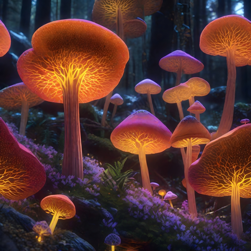 Mushrooms that glow at night