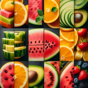 Various pieces of fresh fruit