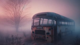 Worn-out bus in its final resting place