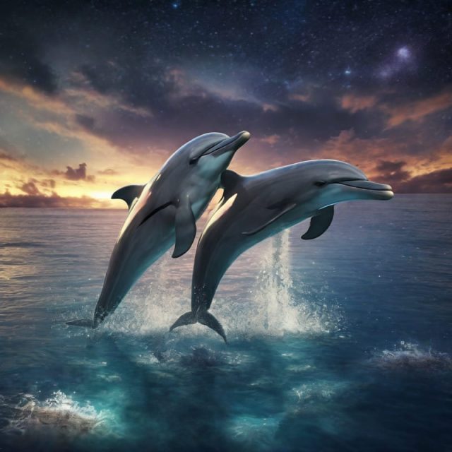 A happy pair of dolphins