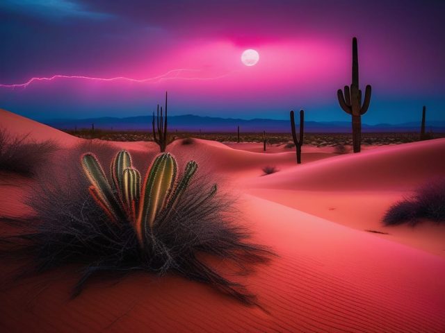 Nighttime in the vast desert