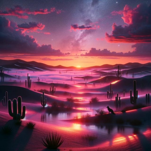 Sunset view in the desert